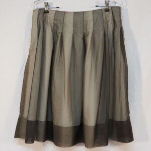 Coldwater Creek Skirt Shear Brown A Line Pleated  lined Size PM 10-12